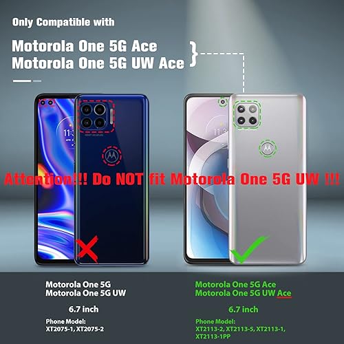 Miniatura 2 de BNIUT Funda para Motorola One 5G Ace (One 5G UW Ace) funda protectora de doble capa resistente para teléfono celular, a prueba de golpes, con