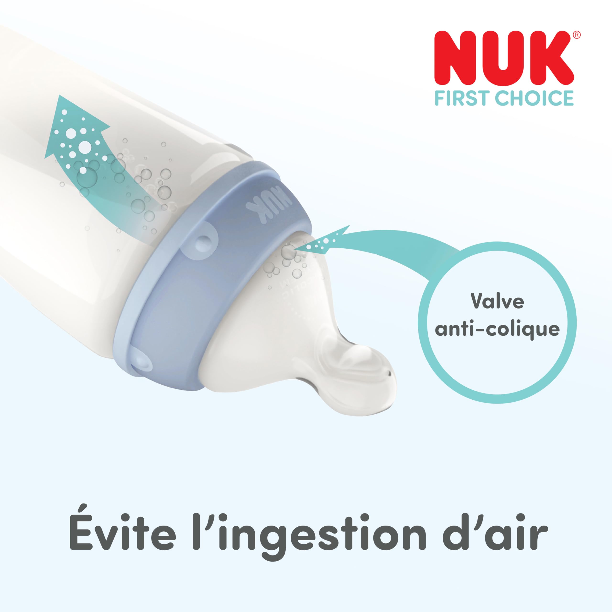 NUK First Choice Perfect Start Set de Biberons Nouveau-Né | 0-6 Mois | 4 Biberons Anti-Coliques (150 ml, 300 ml), 2 Tétines, 1 Sucette First Choice, 1 Goupillon | Koala | Lot de 8