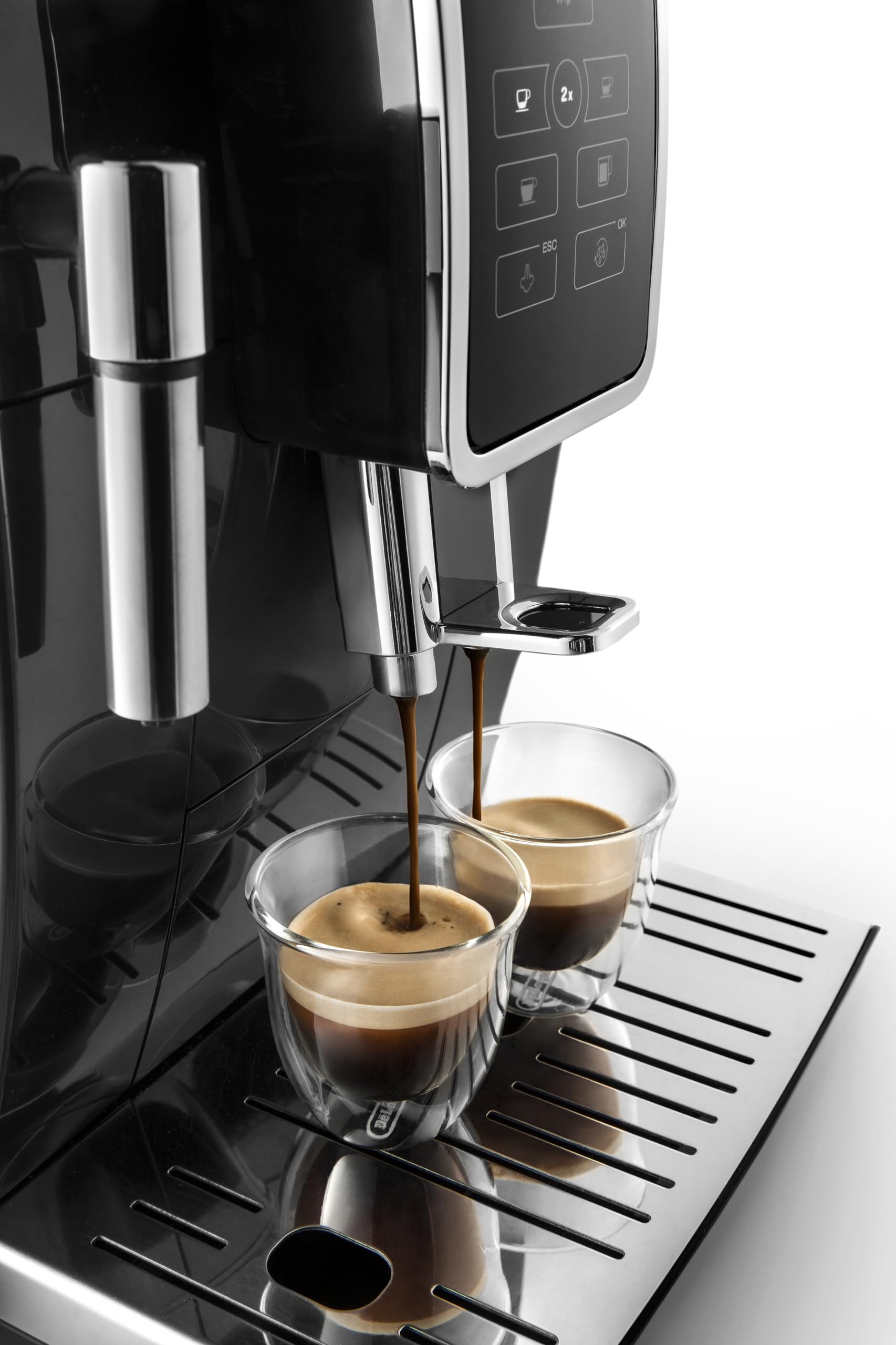 De'Longhi Cafetera Dinamica ECAM totalmente automática, con espumador de leche, función para 2 tazas, negra