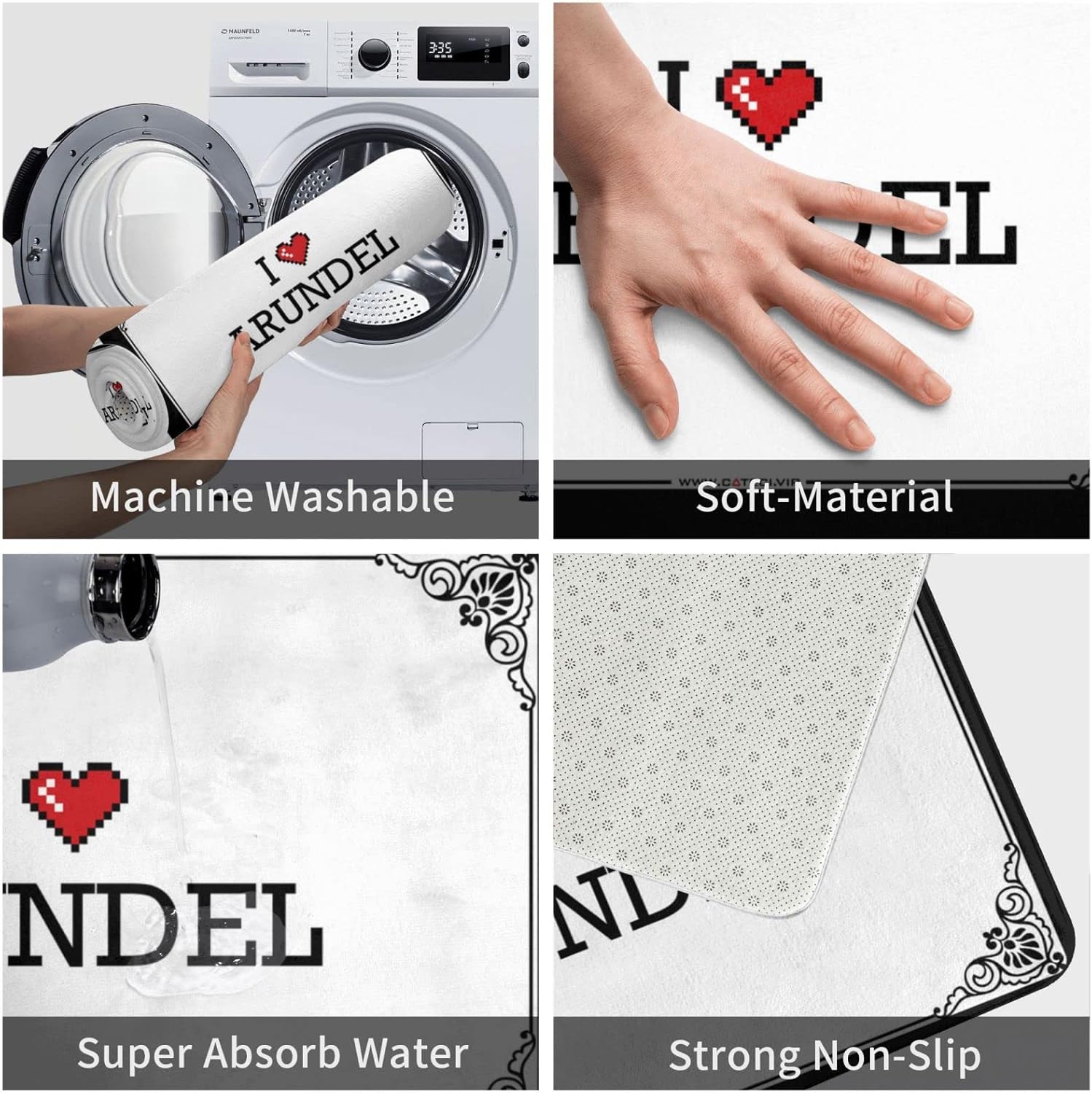 Kitchen Farmhouse Rug I Love Arundel Doormat Door Mat for Outside Entry Balcony Decor (Color : Colour, Size : 65X90CM)