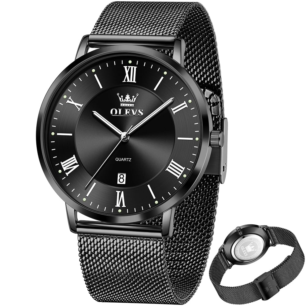 OLEVS Mens Gold Watches Analog Quartz Business Dress Watch Day Date Stainless Steel Classic Luxury Luminous Waterproof Casual Male Wrist Watches