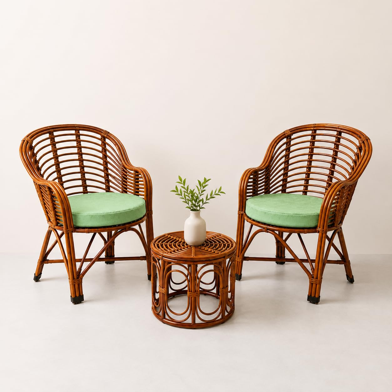 KANEKARTS Premium Bamboo Chair Set with Table | Kursi | Garden Chairs with Table | Chairs for Living Room, Home, Dining Room, Bedroom, Kitchen, Office, Outdoor & Garden | Set of 2 Chairs and 1 Table-image-29