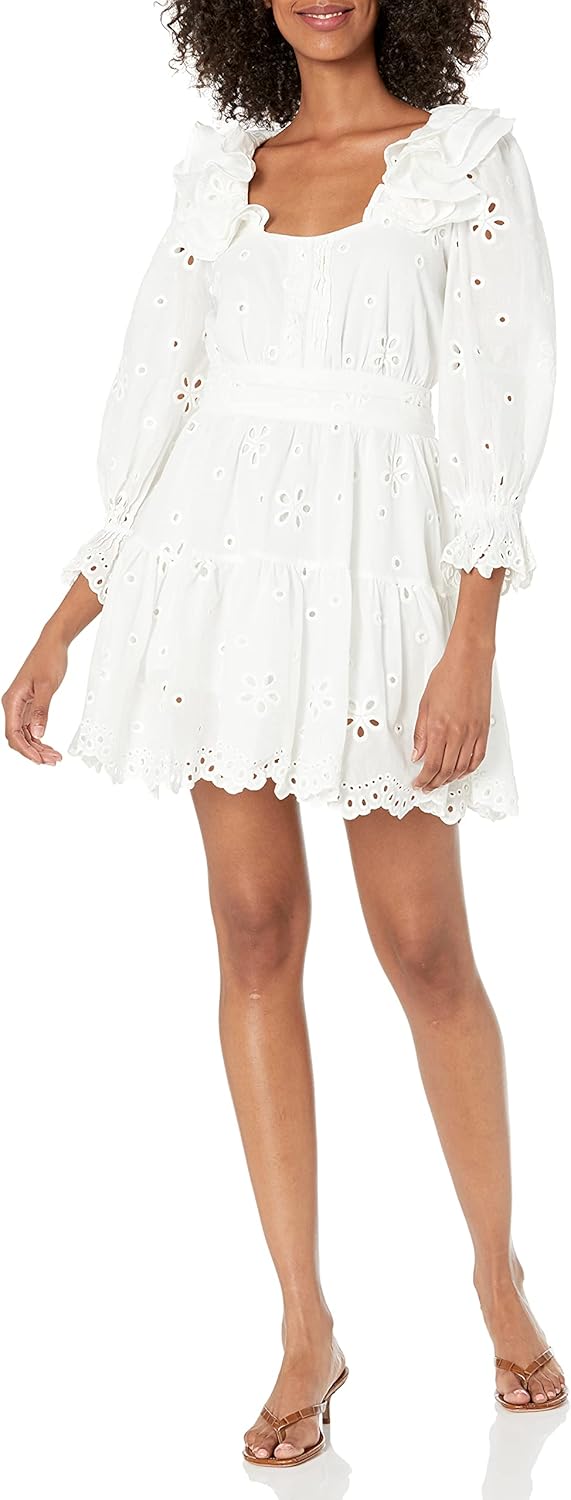 eyelet mini dress