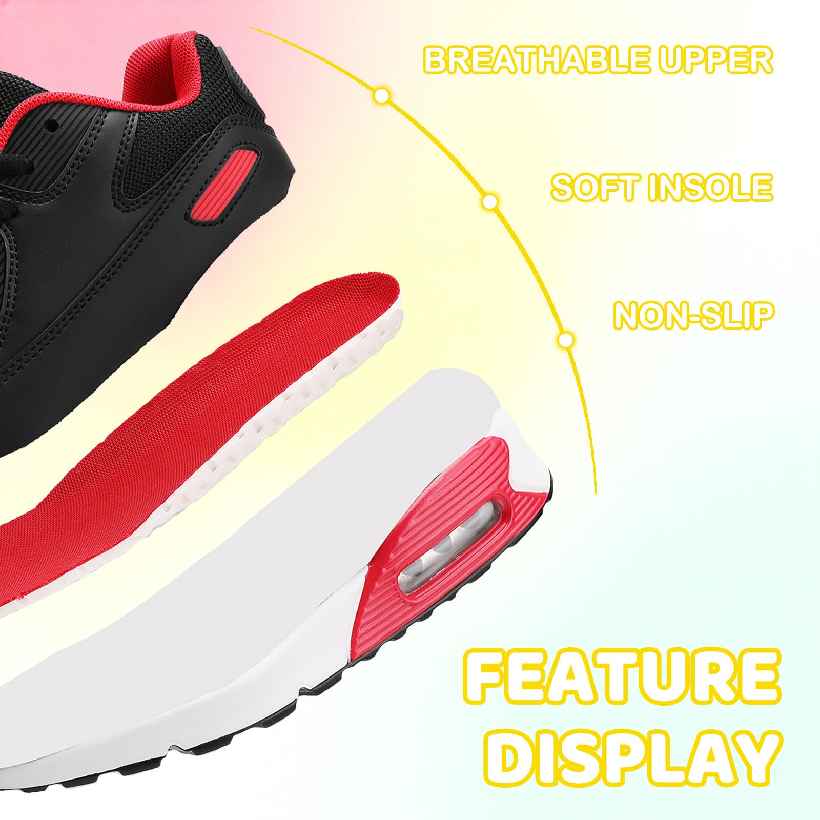 Baskets Garçon Respirant Enfant Chaussures de Course Running Sport Jogging Chaussures de Sports en Salle Fille Low Top Legere Athlétique Sneakers
