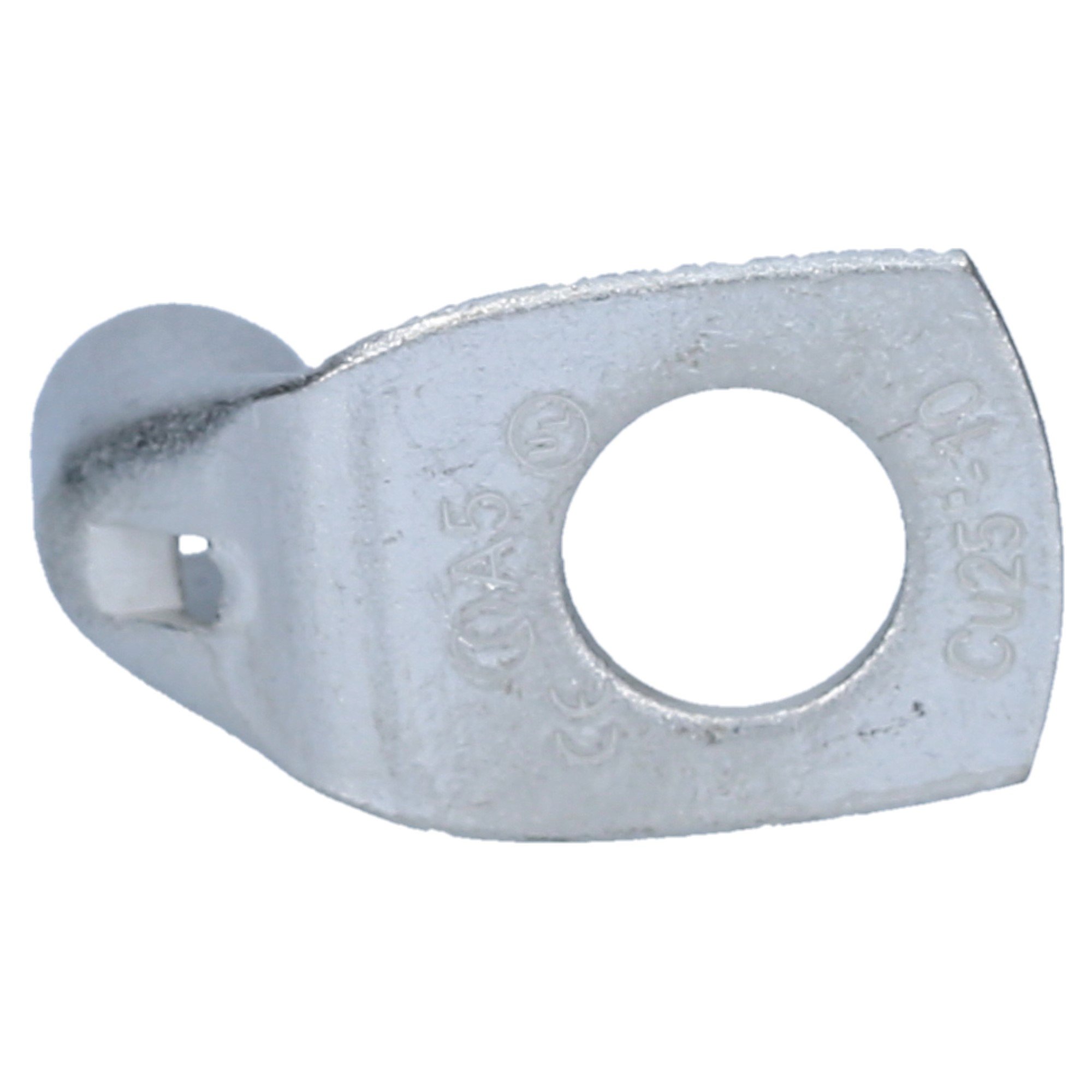 Cembre 10x Cosse de Câble A5-L10 Coudée 90° 25 mm² M10 en Cuivre Étamé | Connecteur tubulaire non isolé avec trou de contrôle pour installation électrique de voiture, camion et maison