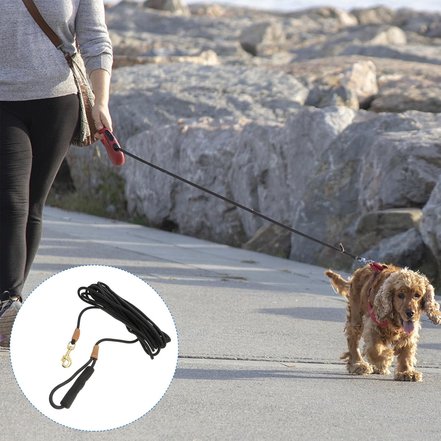 SUPVOX Meters Dog Traction Rope with Soft Handle for Walking and Puppy Training Tear-Resistant Pet Leash for Small to Large Dogs Safe Outdoor Use
