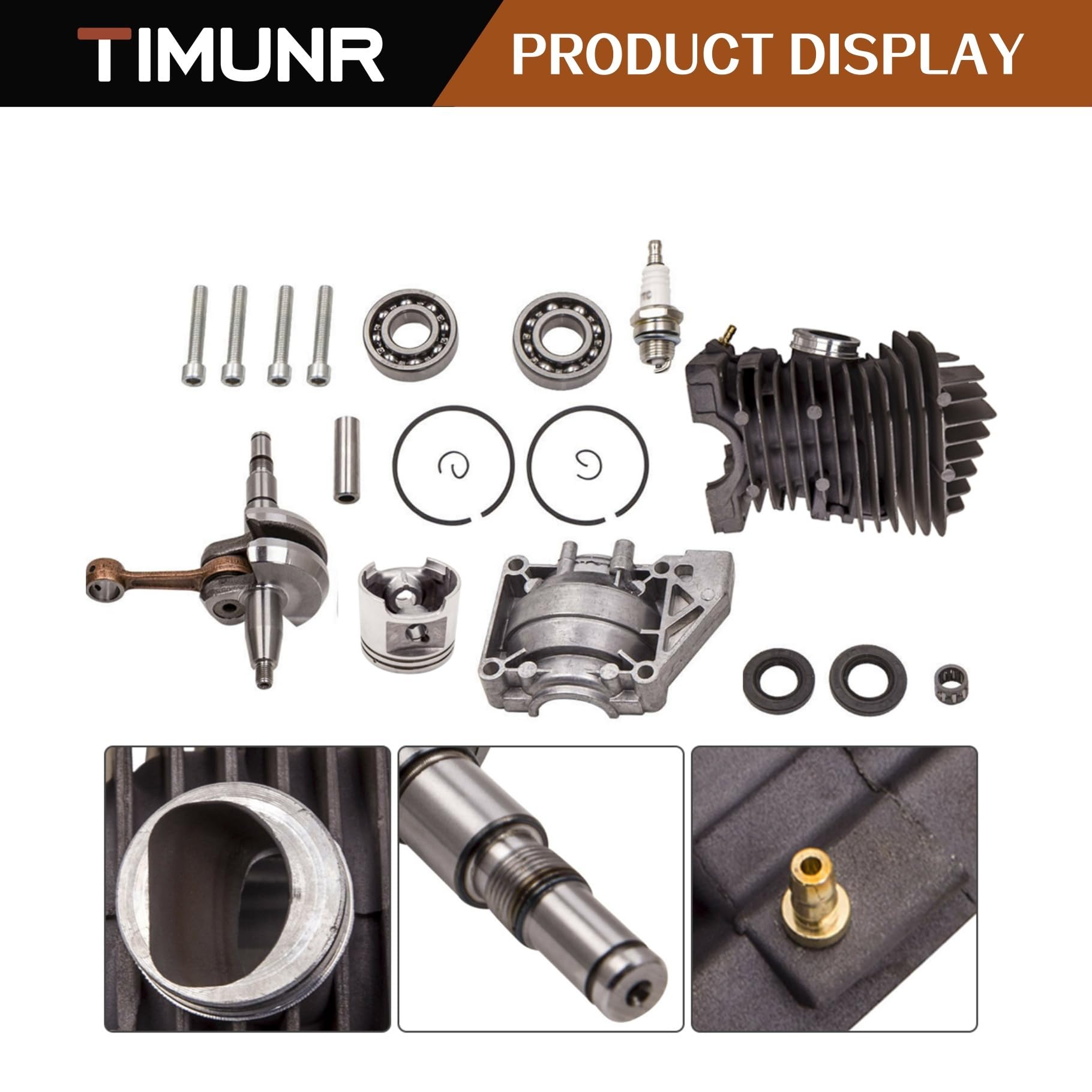 Kit de pistón cilíndrico de 49 mm de repuesto para modelos de motosierra Stihl 029 039 MS390 MS290 MS310