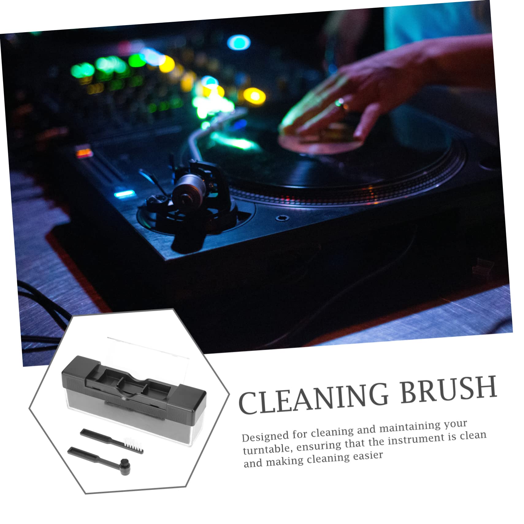 HOMSFOU Kit De Nettoyage pour Vinyles 4 Ensembles Produit d'entretien Et De Nettoyage pour Phono Brosse Robuste pour