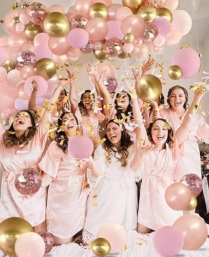 Miniatura 4 de 130 globos de oro rosa con borla de papel kit de globos de guirnalda de globos de oro rosa baby shower cumpleaños graduación aniversario compromiso