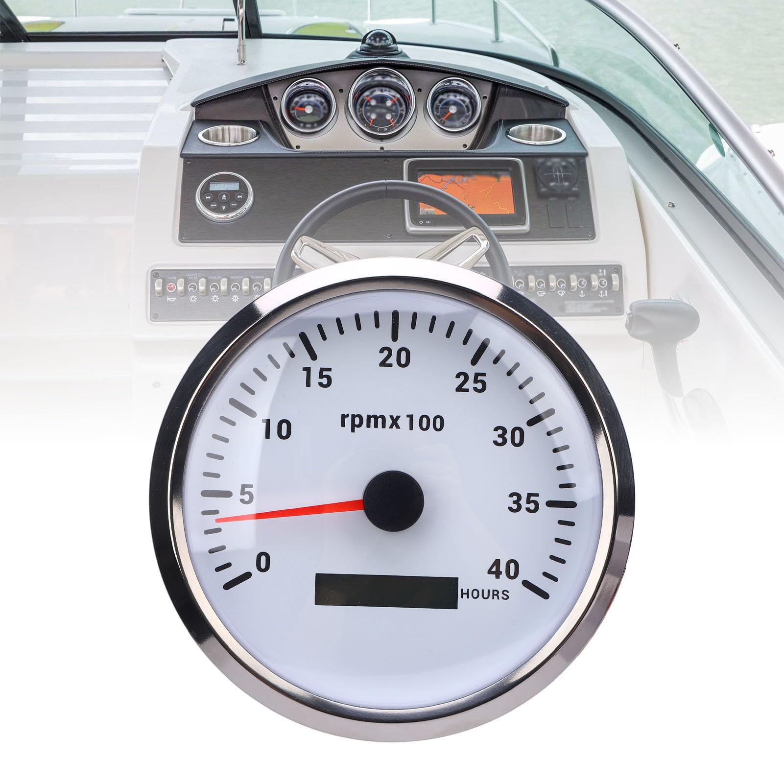 Obrotomierz 110 Mm 4000 RPM z Licznikiem Godzin, 7 Kolorów (White