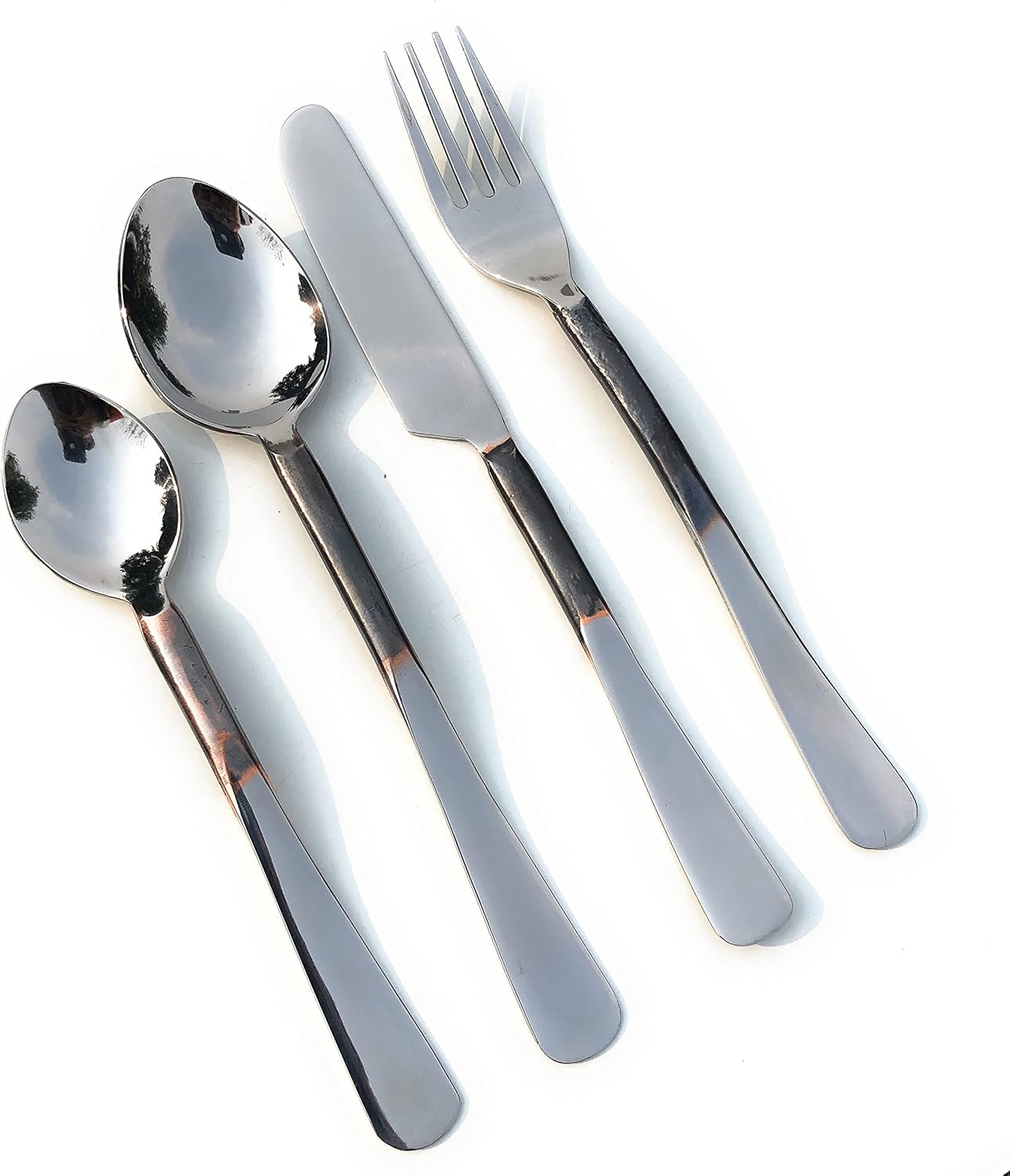 Medieval Eating Utensil Set Silverware Flatware Stainless Steel Fork Spoon Knife with Rustic Finish Hand Forged Handle - Dishwasher Safe