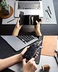 VULKIT Titulaire de la carte de crédit RFID Blocking cuir Automatique Pop Up Wallet Magnetic Wallet Double Case pour hommes et femmes Croix Noir