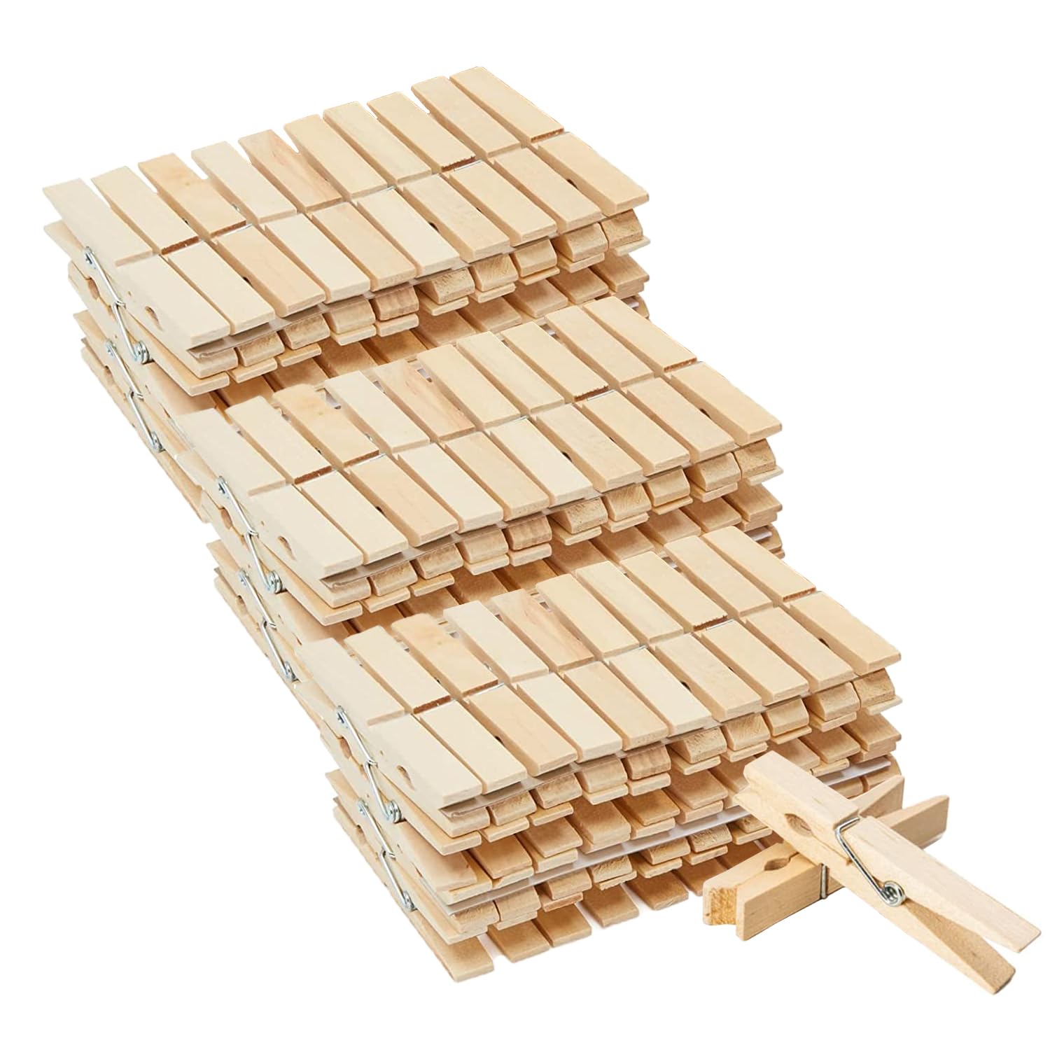 OBTANIM 100 Stück Wäscheklammern aus Holz, 10,2 cm, robuste Wäscheklammern zum Aufhängen von Kleidung, Kunst, Handwerk, Foto, Outdoor-Bilder