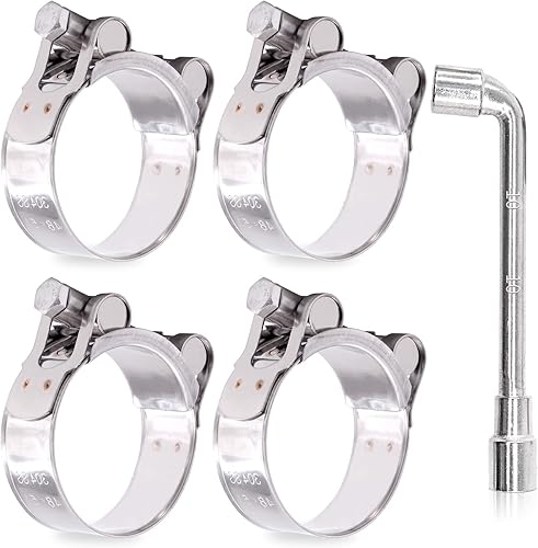 Hilitchi Abrazadera de perno en T de acero inoxidable 304 Abrazaderas de manguera de tubo de tubo en T resistentes (4 unidades, 1.890-2.008 in)