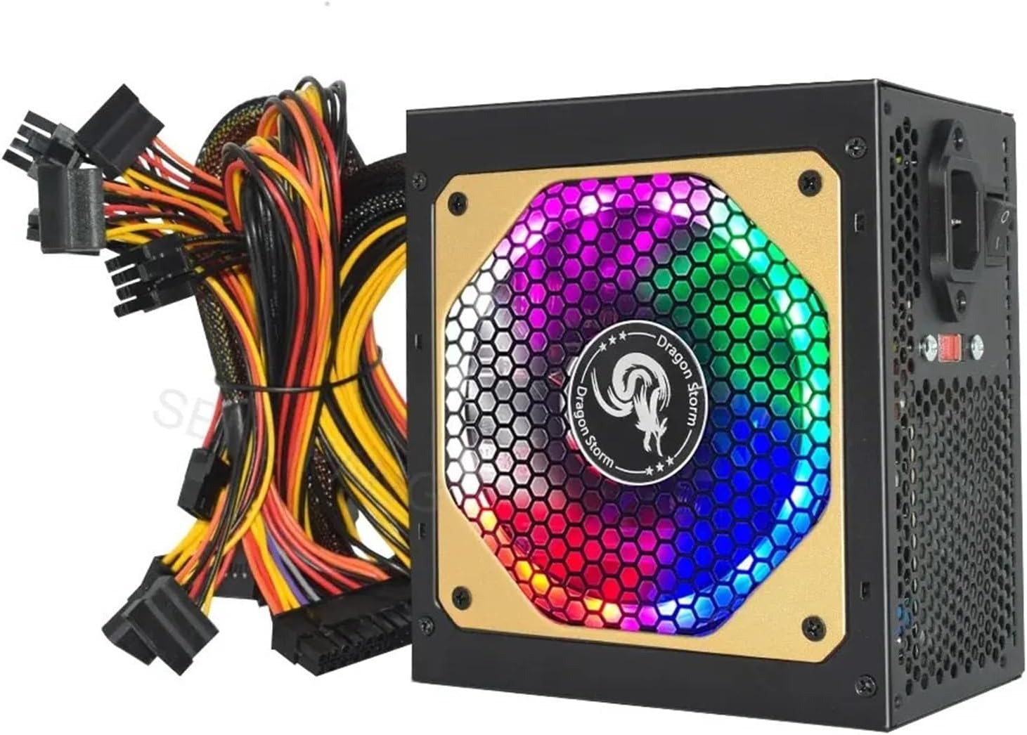 ATX 400W 600W 110-230V RGB 12V PC PSU 150 * 140 * 85MM Professional E-Sports Video Game Computer Power Supply(400W)