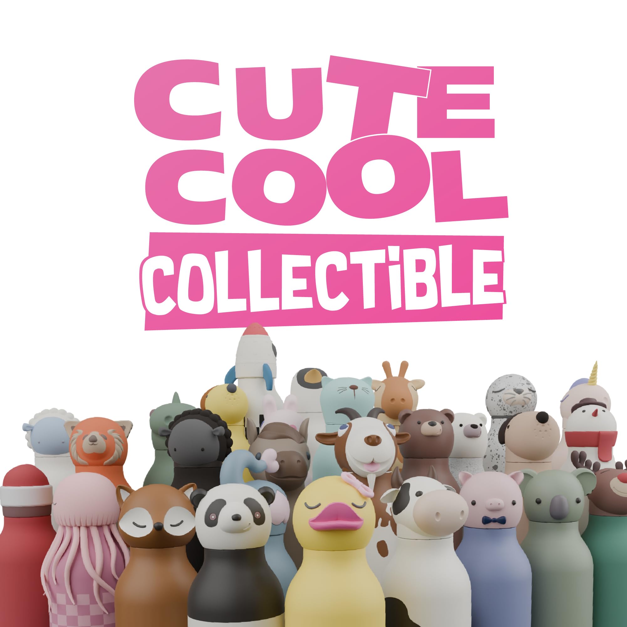 asobu Bestie - Borraccia isolata in acciaio inox, con morbida testa di animale rimovibile, per bambini e ragazzi, con cannuccia flessibile riutilizzabile (anatra)