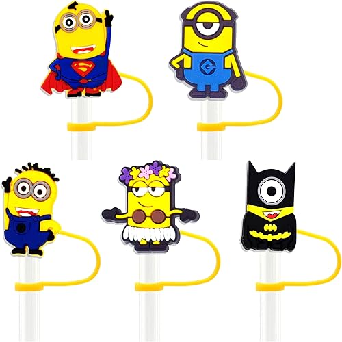 5 piezas Brighten Your Stanley Cup & Stitch botella de agua con bonitas fundas de popote de dibujos animados  Lindo regalo de San Valentín, tapas de