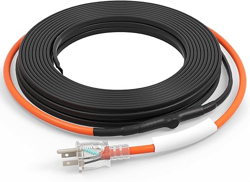 Miniatura 30 de VEVOR Cable de calefacción de tubería autorregulable, cinta térmica de 3 pies y 5 W/pies para protección contra congelación de tuberías, cable