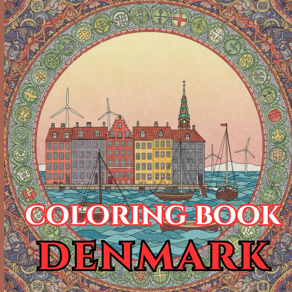 Denmark Calm | Adult Coloring Book of Copenhagen, Castles & Hygge: 50 Simple, Relaxing Pages with Gentle Intricate Patterns — Nyhavn, Royal Guard, ... Cafés (Adult Coloring Book. World Series.)