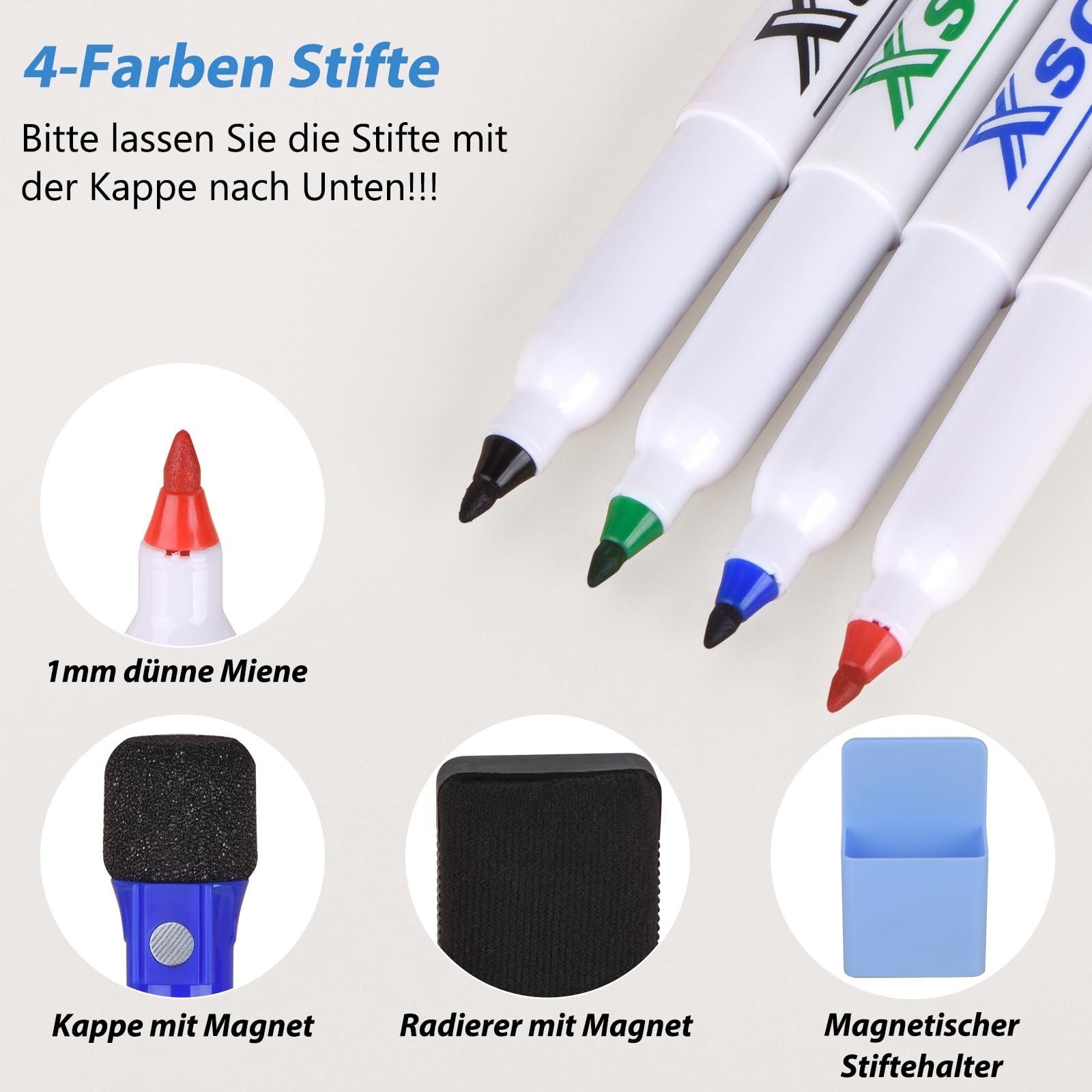 POPRUN Familien Planer Whiteboard Wochenplaner 60x40cm, Abwischbar Selbstklebend, für Wand Glas Holz Glatte Oberflächen, Haushaltsplan Terminplaner Planungstafe