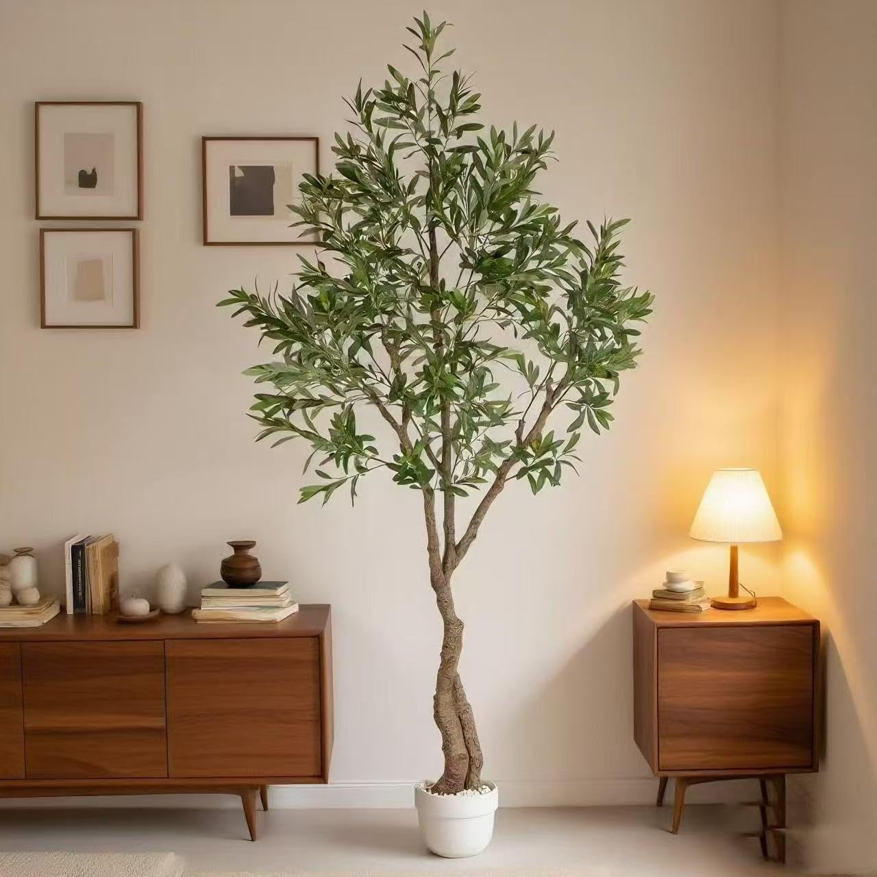 Ulivo artificiale 180 cm grande pianta artificiale per interni, falsa pianta verde, decorazione per interni esterni, casa, camera da letto, soggiorno, balcone, cortile giardino
