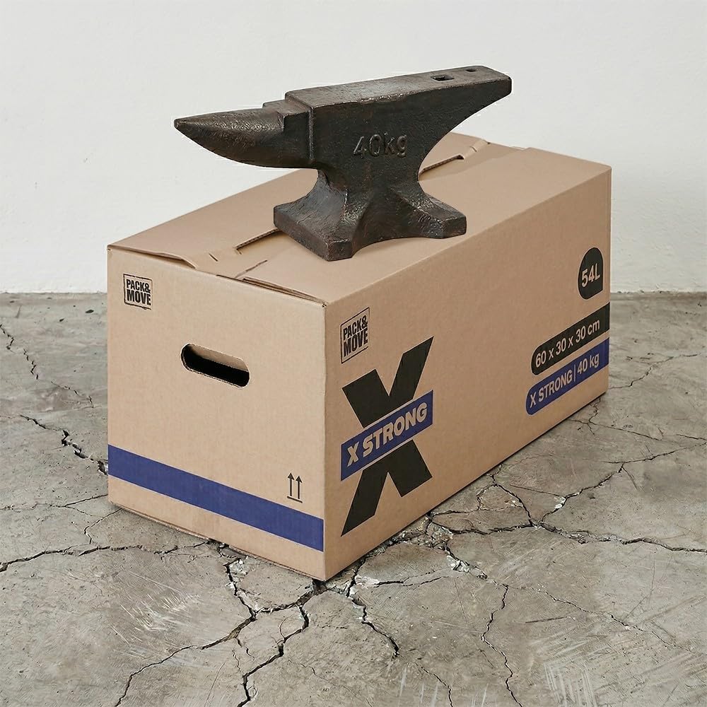 Pack and Move - Zestaw 20 kartonów do przeprowadzki X Strong - 60 x 30 x 30 cm - Obciążenie 40 kg - Ekstremalna wytrzymałość - Duża pojemność