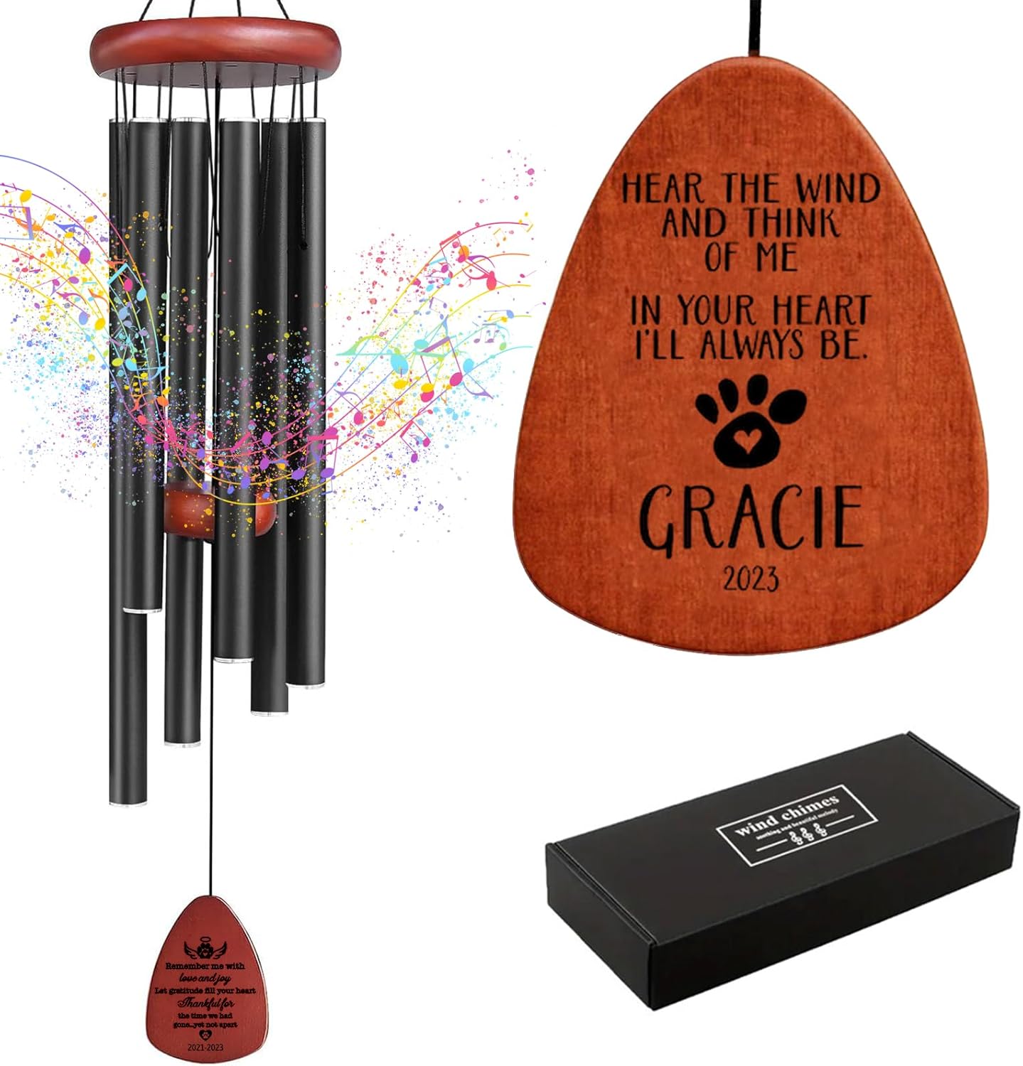 Amazon.com: Personalized Pet Memorial Wind Chimes - Dog Memorial Gifts ...