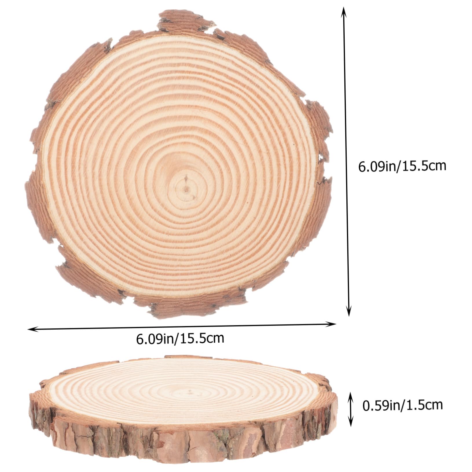 EXCEART 6 Pezzi Fette di Legno Tondo Naturale Rotonde per Fai da Te Facile da Colorare Adatte per Pittura e Progetti Creativi di Artigianato