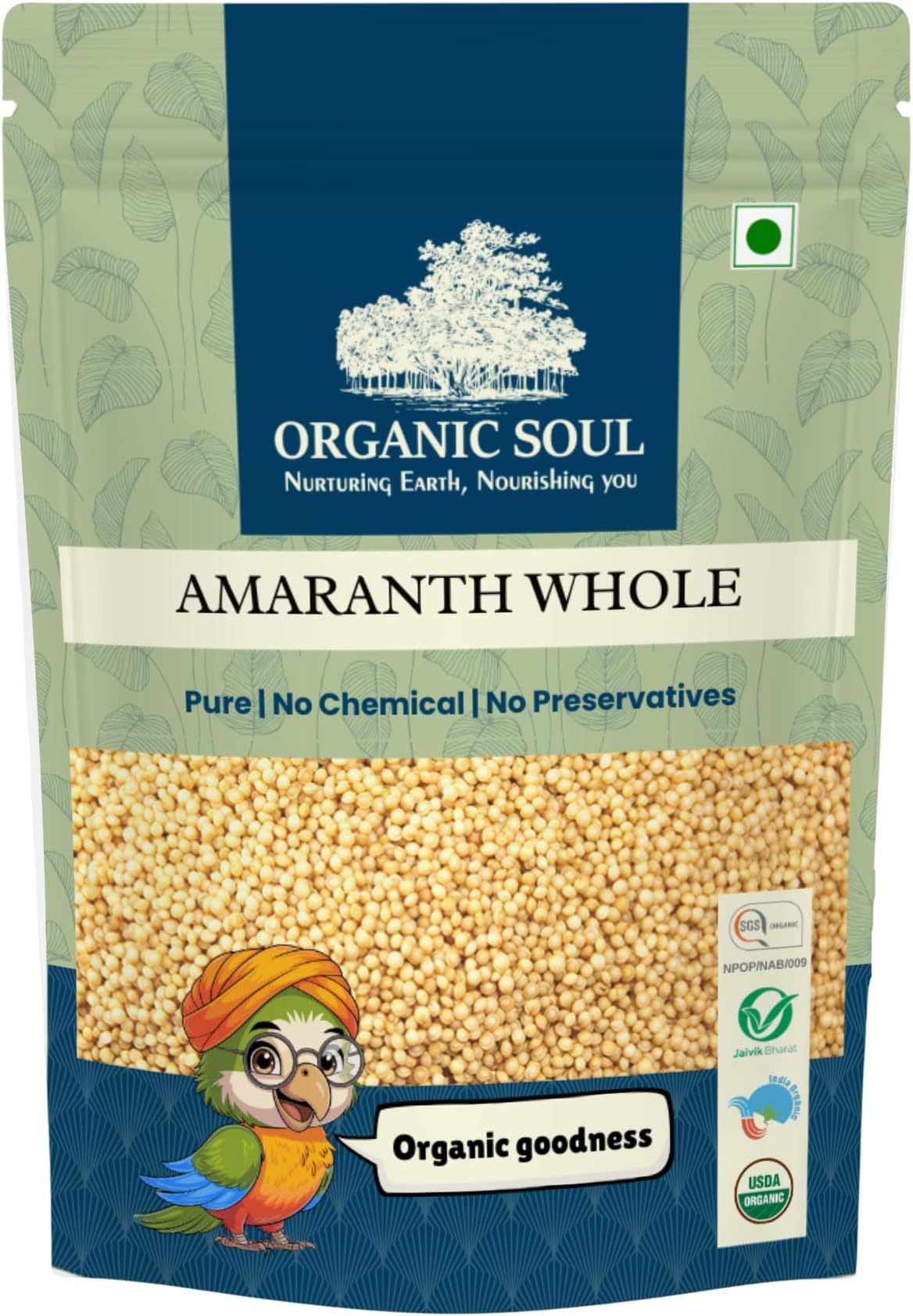 Organic Soul Amaranth Whole (Rajgira) Seeds | Rich Fiber & Protein | 900g