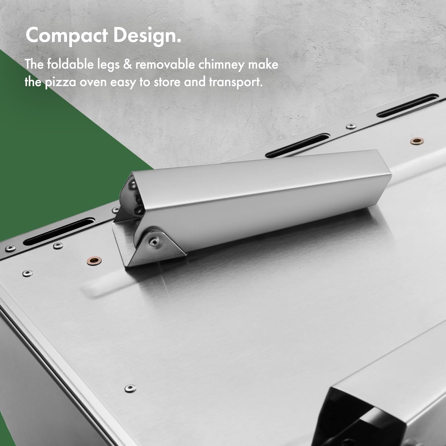 Close-up of the foldable legs of the VonHaus Pizza Oven