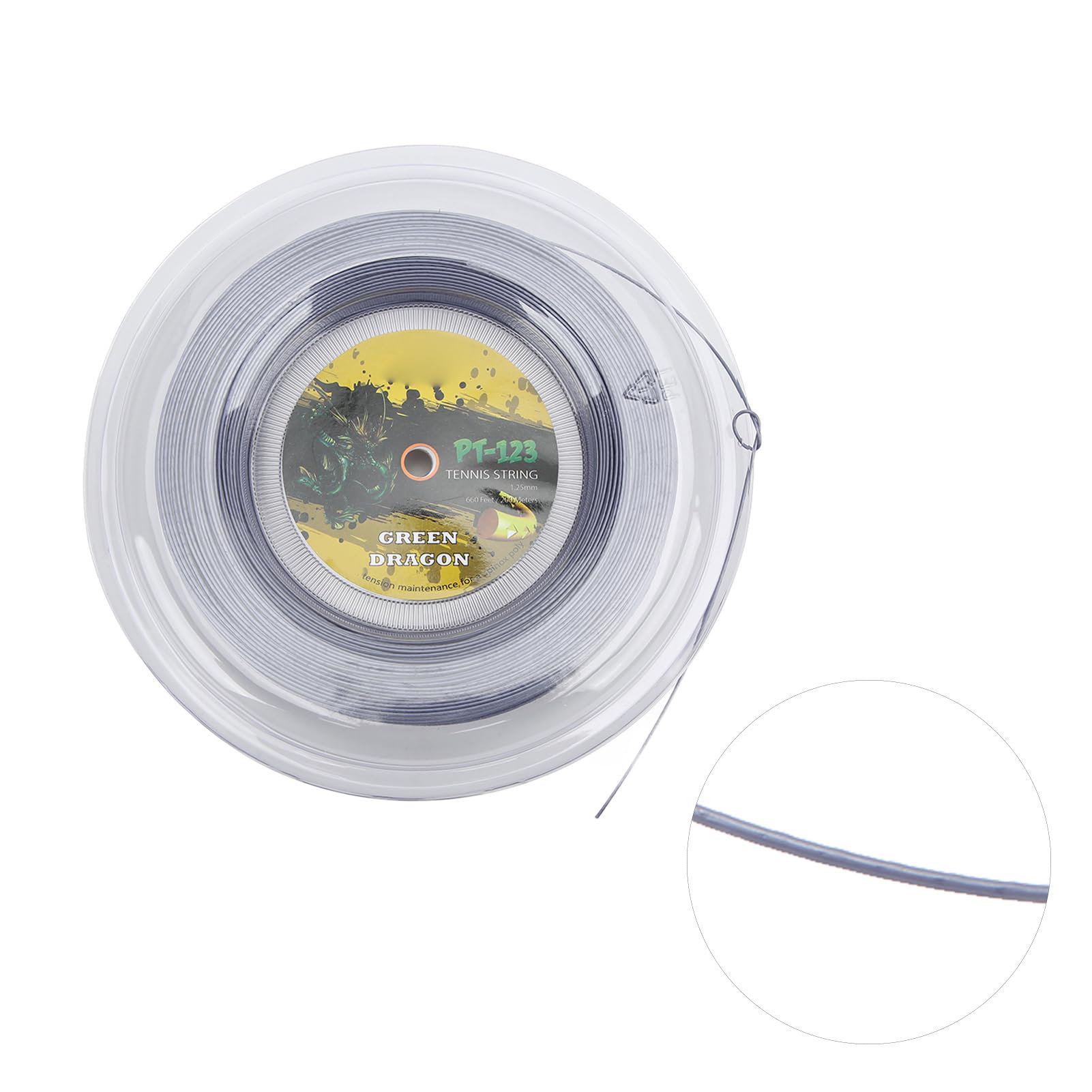 Keenso Corda da Tennis in Poliestere per Racchetta da Tennis, 200 M, 1,25 Mm, Calibro 17, Scanalata, Doppia Coste, per Giocatori Amatoriali, Allenamento Quotidiano, Controllo della Palla, Rotazione,