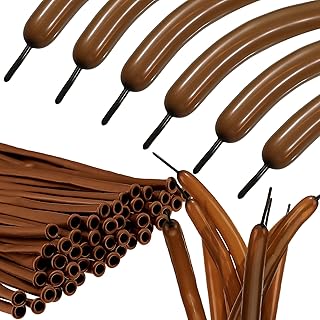 Skylety 100 Pieces Twisting Balloons Long Balloons DIY Latex Balloons Modelling Balloons for Birthday Wedding Engagement Anniversary Festival Party Decoration (Coffee)