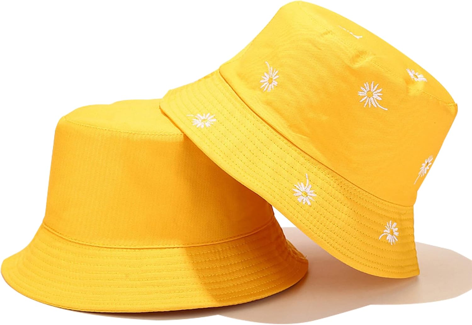 Umeepar Reversible Embroidered Daisy Bucket Hat Packable Beach Sun Hat for Women Men - Image 4
