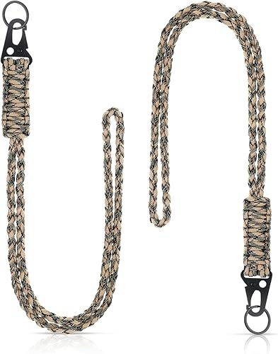 Miniatura 12 de Frienda Juego de 2 Cordones de Paracord de Servicio Pesado Collar de Silbatos Correa Trenzada 550 Cordón de Llavero para Actividades al Aire Libre