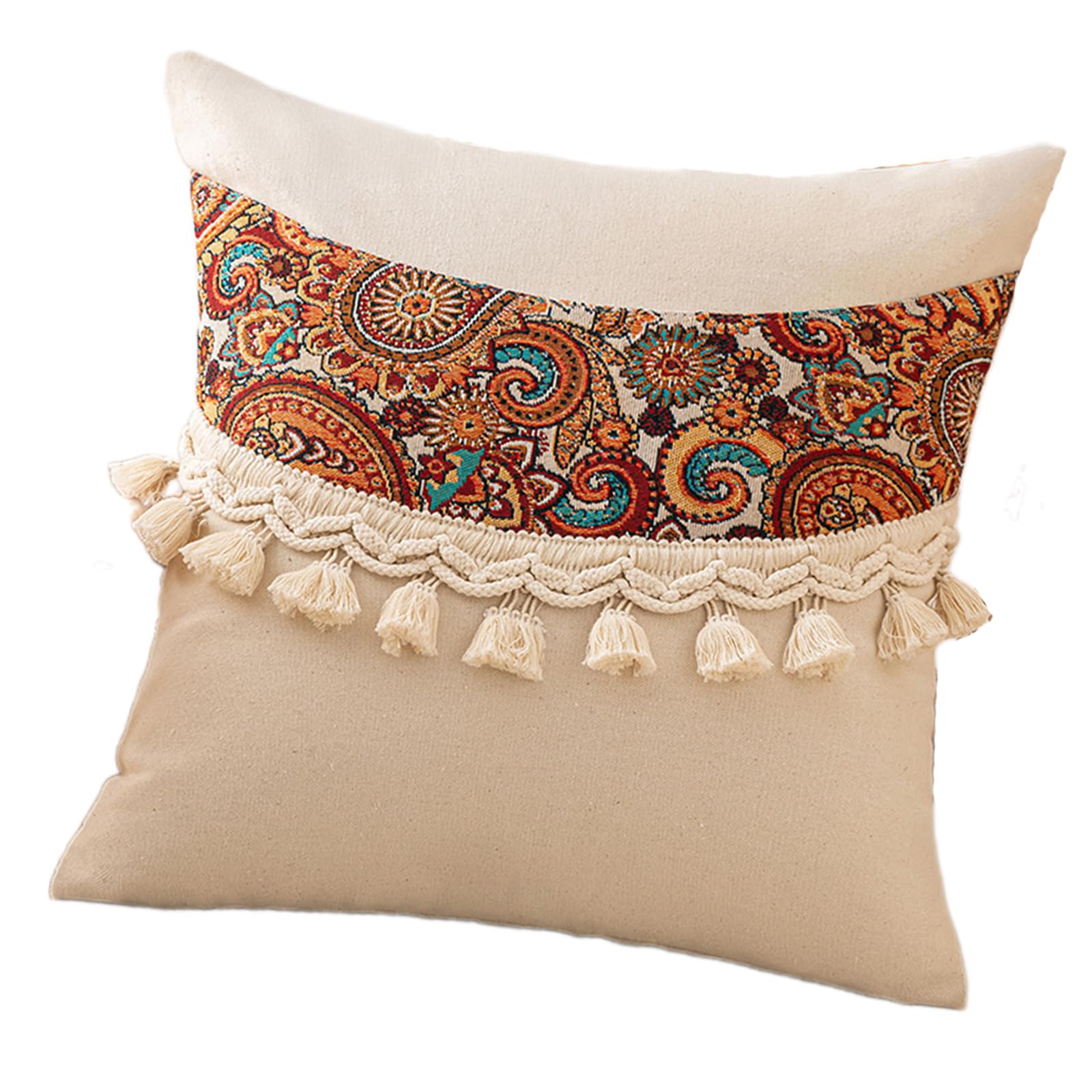 Kalttoy Pillow Shams Pillow Case with Fringe and Tassels for Modern Farm House Decoration on Couch or Bed Decoration Fringed Throw Sleeve