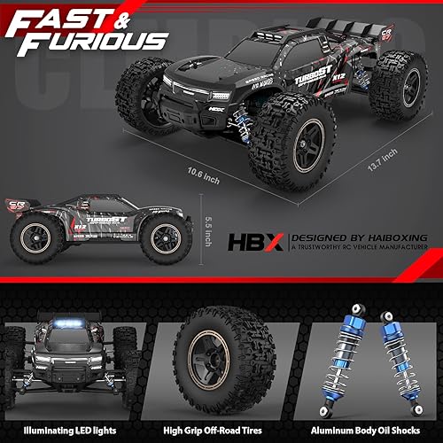 Miniatura 5 de HAIBOXING Autos RC sin escobillas 2997A escala 112 4WD camión de control remoto con ESC independiente, autos RC rápidos de 45 MPH de velocidad