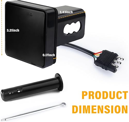 Miniatura 2 de carleef Luz de freno de enganche de remolque de 15 LED, luces traseras ahumadas de 12 V, se adapta a receptor de 2 pulgadas con adaptador de 4