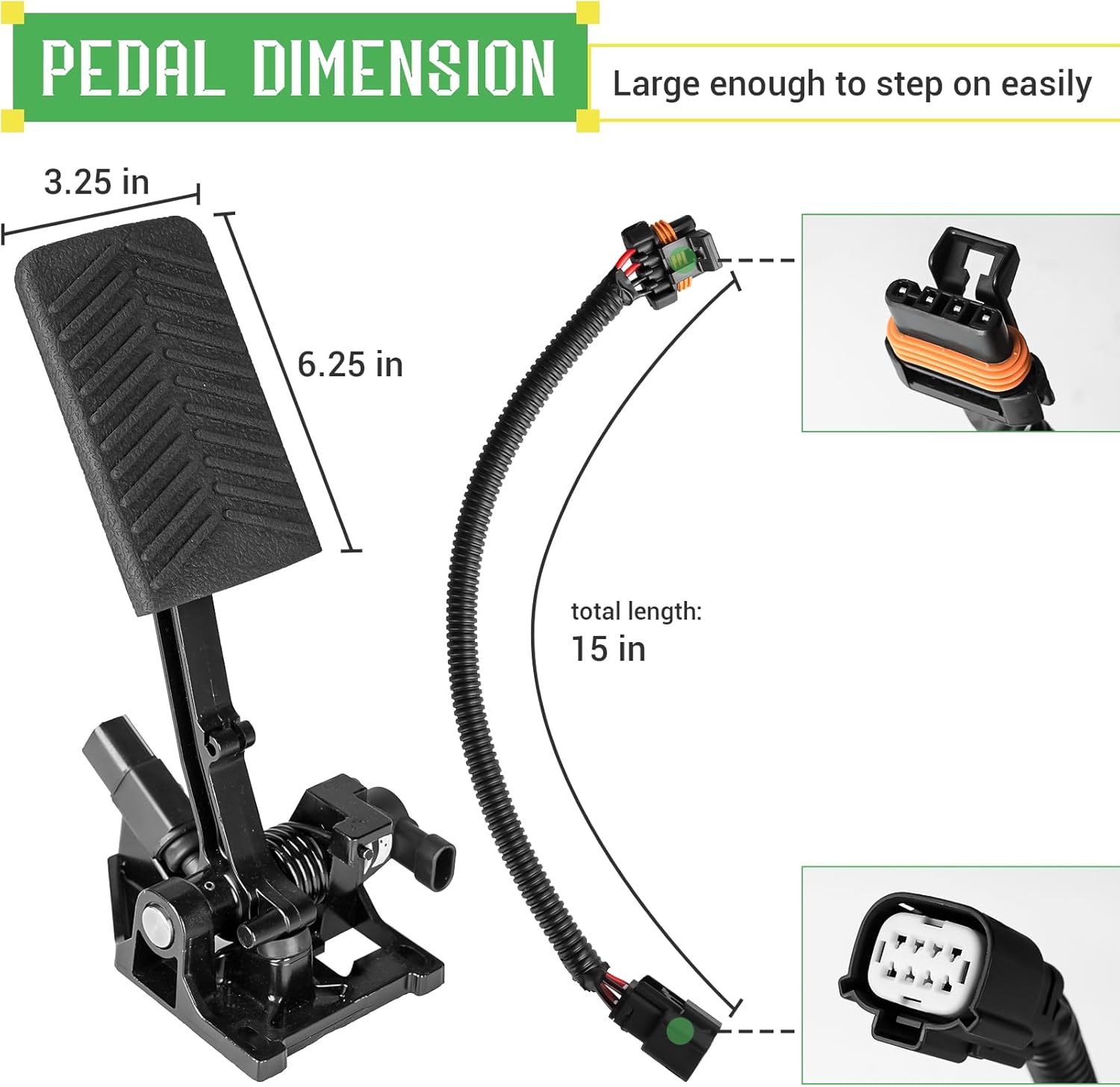 DRIVE UP EZGO Accelerator Pedal Assembly Suitable for RXV and 2FIVE Electric Golf Carts, Accelerator Pedal Assembly with Adapter Wiring Cable, Replace OEM 604692, 610315, 671889, 638180, 613109