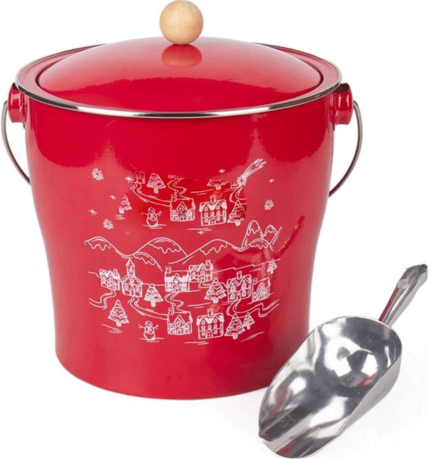Ice Bucket Red Stainless Steel Dry Beer Layered Storage ChampagneStainless Sleek Design
