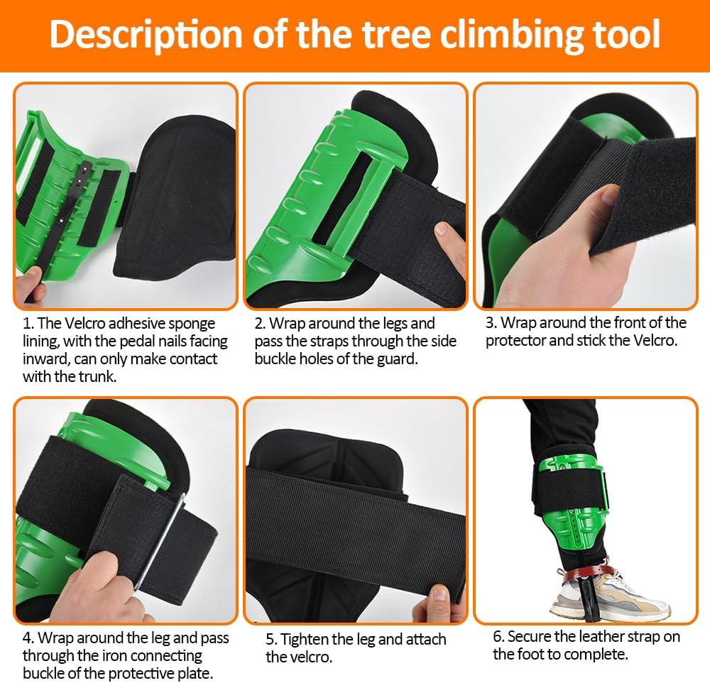 Tree Climbing Spikes for Logging Adjustable Tree Climbing Gear Tree Climbing Kit for Climbers Logging Fruit Picking Hunting