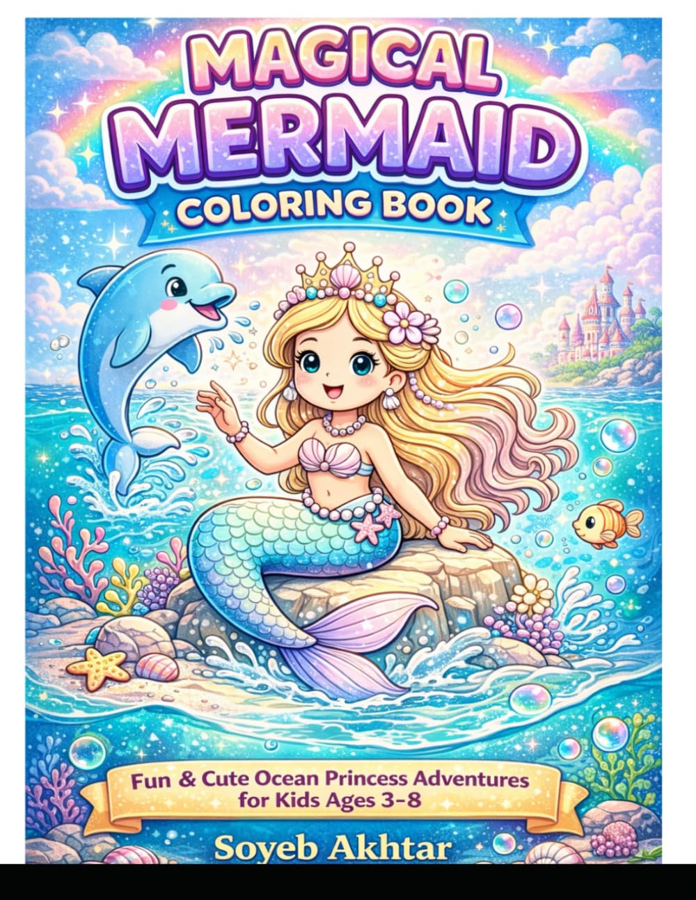 MAGICAL MERMAID COLORING BOOK FOR KIDS: Cute Underwater Princess & Sea Creatures Coloring Pages • Ages 4-8 • 27+ Fun Designs pages