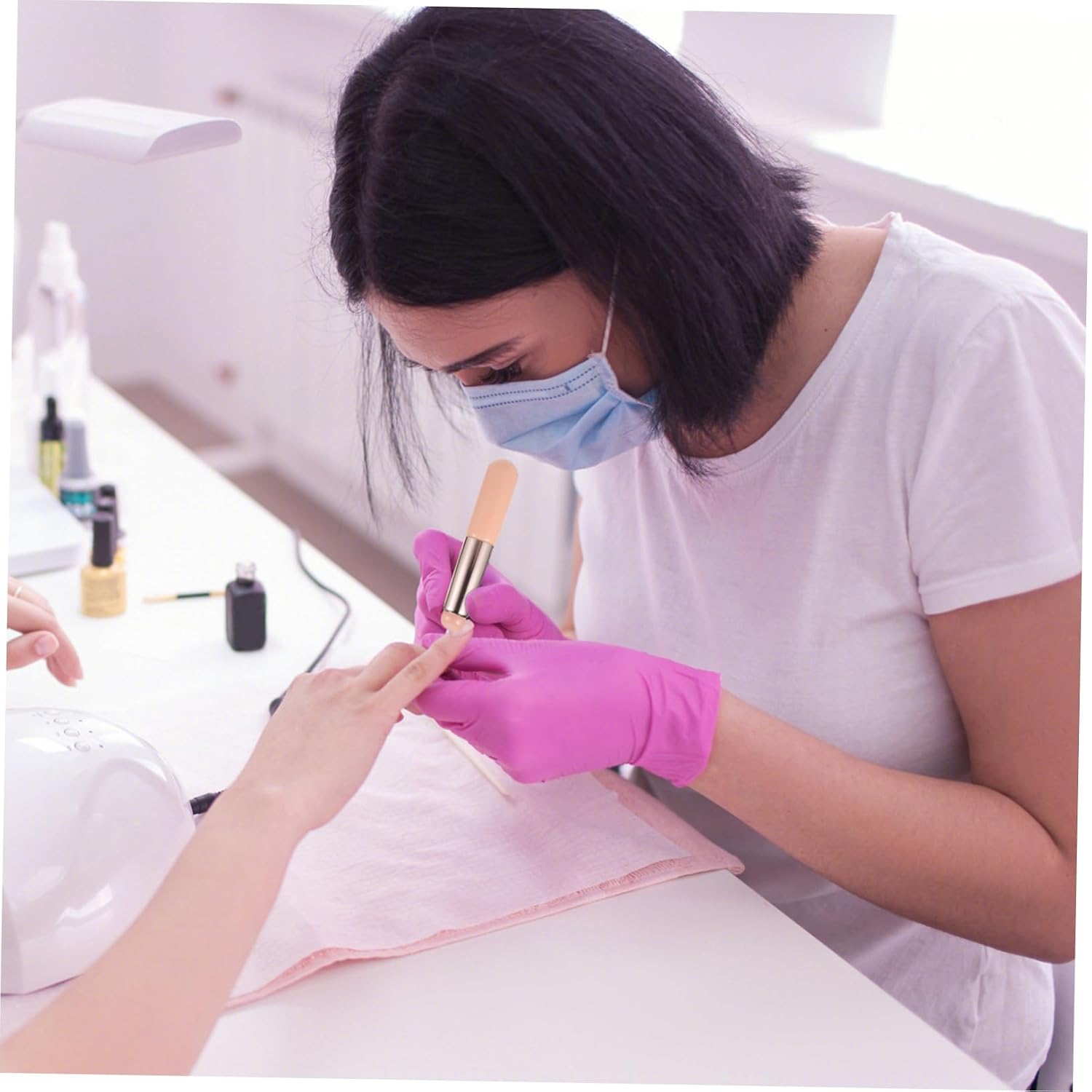 WOONEKY 2pcs Professional Nail Art Supplies Gradient Glue Tool Brush Applicator for Smooth Nail Powder Application