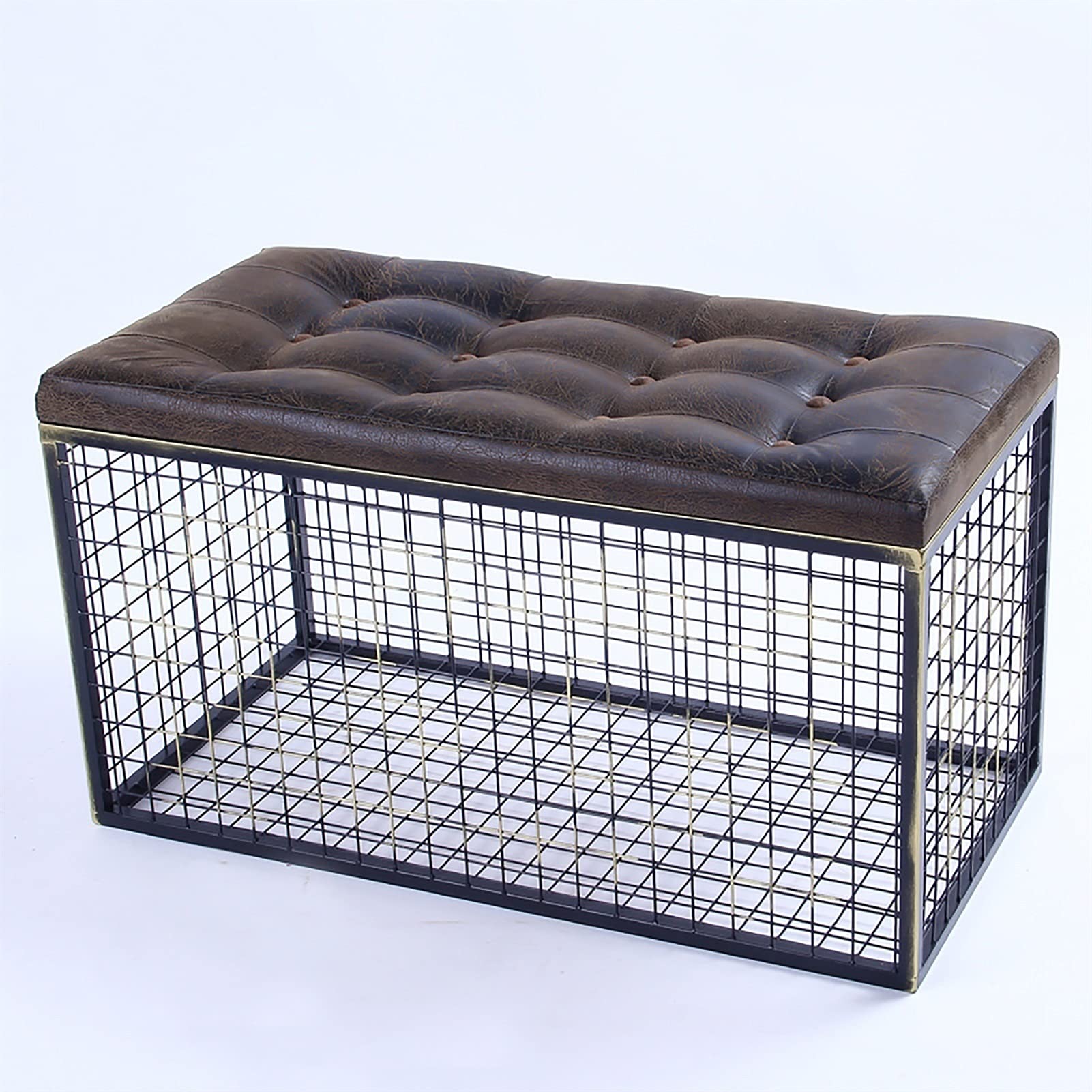 JHJD Storage Stool European Wrought Iron Retro Style Multifunction Shoe Change Stool Coffee Table Stool Sofa Stool Footstool