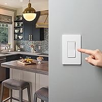 Vista 7 de Lutron Sunnata Interruptor Dimmer Táctil, Tecnología Avanzada LED+ para LED e Incandescente, 3 Vías/Múltiples Ubicaciones, STCL-153MS-WH-3, Blanco