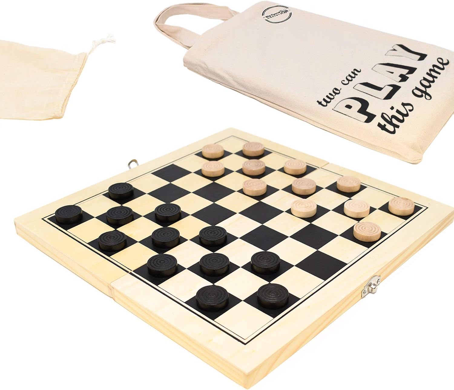 Jeu De Dames En Bois Brimtoy – Plateau 30 Cm Et Pions En Bois Massif