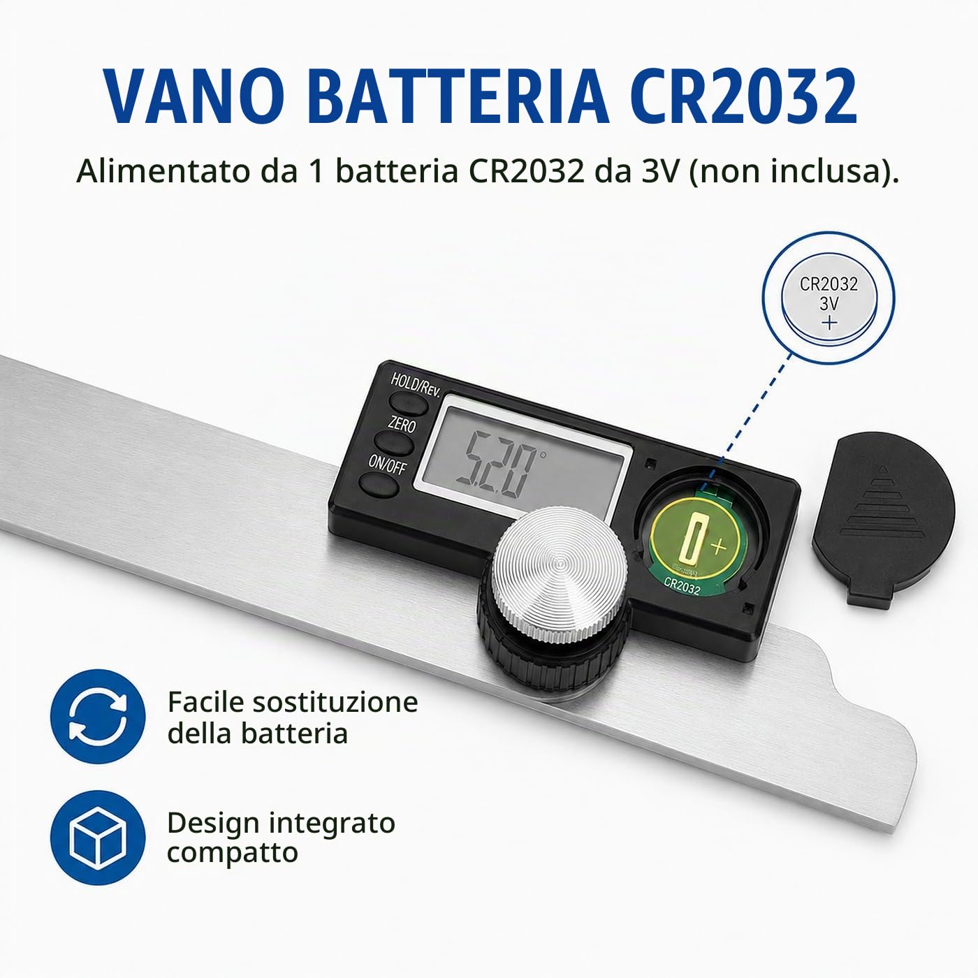 Goniometro In Acciaio Inossidabile, Mirino Angolare Elettronico Ad Alta Precisione 0-180 ° Righello Angolare Digitale Lcd 0,01 ° Rulare, per La Misurazione Della Costruzione Del Legno (120X150mm)