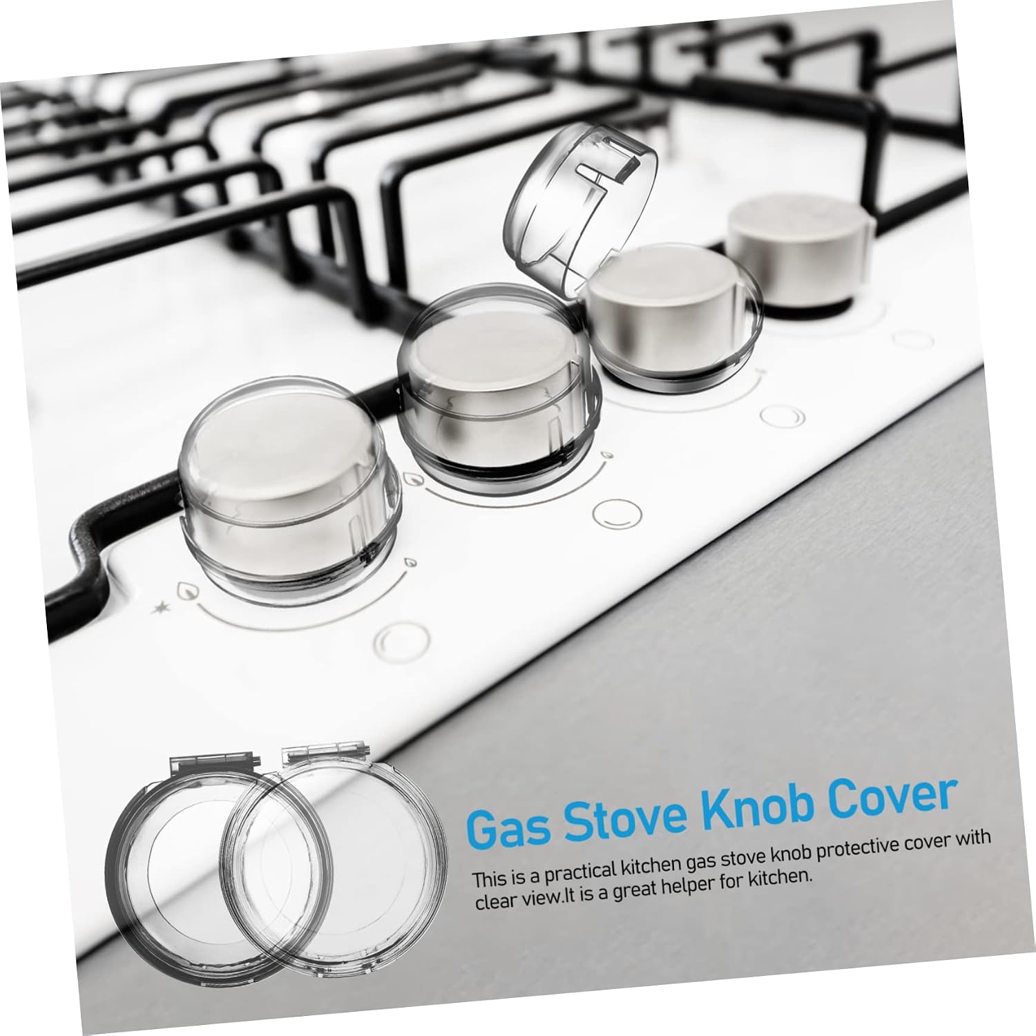 Hemoton 8pcs Gas Stove Knob Covers Childproof Button Protectors for Kitchen Safety Material and Black Fits Standard Knobs for Boys and Girls and Pets