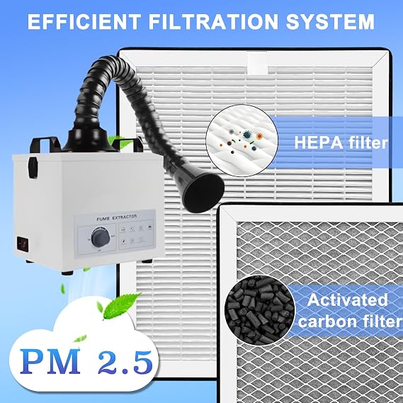 FC100A Replacement Filter Compatible with FumeClear Solder Fume Extractor (100W) 6x Pre-Filter 1x Hepa 1x Carbon Filter Sets
