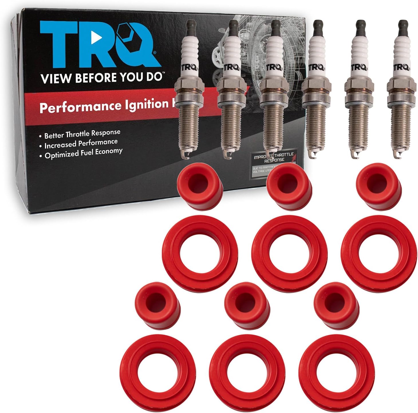 TRQ Ignition Coil and Spark Plug Kit 12 Piece Compatible with 2012-2014 Honda Pilot
