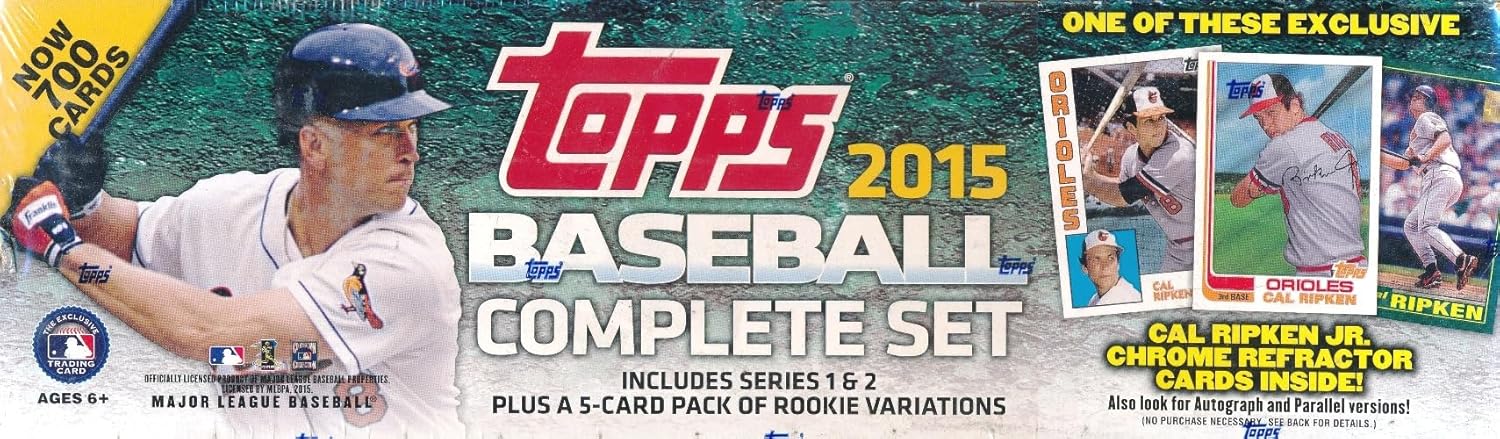 2015 Topps Baseball 706 Cards Factory Sealed Factory Set with (2) KRIS BRYANT Rookies & EXCLUSIVE CAL RIPKEN JR CHROME REFRACTOR! Includes all Cards from Series 1 & 2!